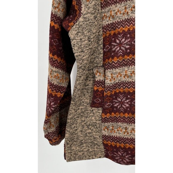 Potpourri Gift Size L Ladies Knit Sweater Hoodie Jacket Snowflake - Picture 3 of 13